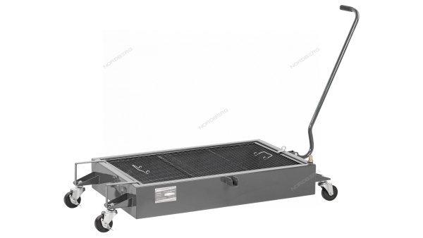 Емкость для сбора масла на колесах, 58 л, серая