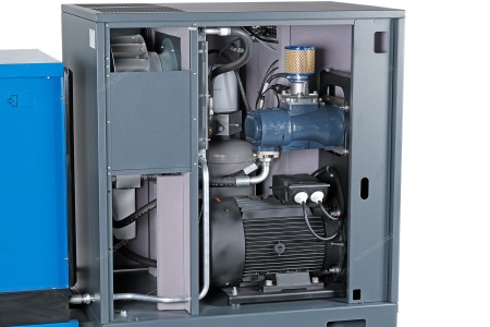Компрессор винтовой, 15 кВт, 2100 л/мин, 10 бар, ресивер 500 л, осушитель
