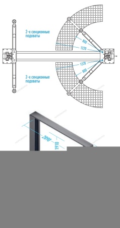 Подъемник двухстоечный 4 т, верхняя синхронизация, с электростопорами, H=3,6 м, 380 В, синий
