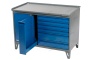 Верстак слесарный двухтумбовый, 7 синих ящиков (RAL 7012/5005)
