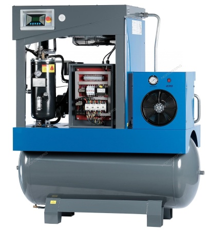 Компрессор винтовой, 11 кВт, 1450 л/мин, 10 бар, ресивер 500 л, осушитель