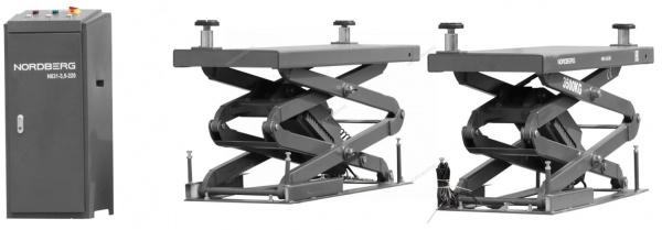 Подъемник ножничный 3,5 т, с встроенными адаптерами для SUV авто, 220 В, серый