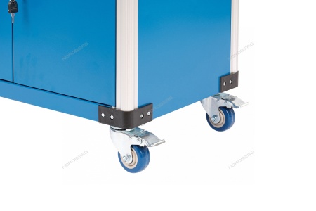 Тележка инструментальная, 2 выдвижных ящика, 2 полки с дверцами