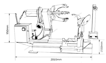 Станок шиномонтажный 380V для грузовых машин, зажимы 14-26", синий