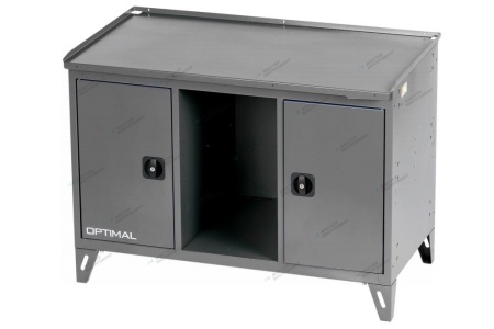 Верстак слесарный трехтумбовый, 2 серые створки (RAL 7012/7015)