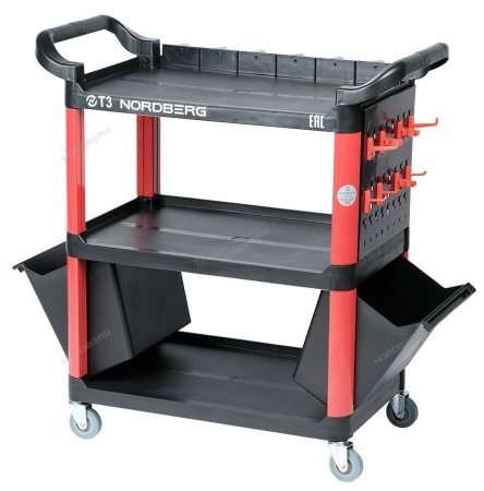 Тележка инструментальная с пластиковыми полками (состоит из 2 коробок)