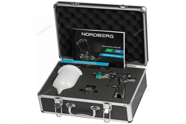 Краскопульт HVLP с верхним бачком, сопло 1,3 мм, алюминиевый кейс