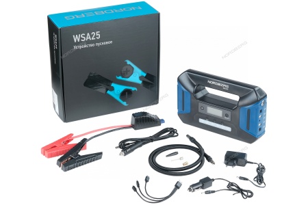 Пусковое портативное устройство 5/12/15 В с компрессором, 25 А·ч