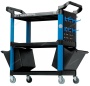 Тележка инструментальная, 3 пластиковые полки, синяя