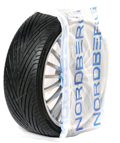 Пакеты для шин ПНД 110х110см 15мкм белый с логотипом NORDBERG (100 шт)