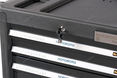 Тележка инструментальная, 6 выдвижных ящиков, серая