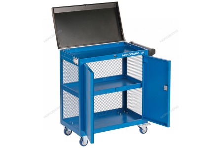 Тележка инструментальная, 3 полки с дверцами