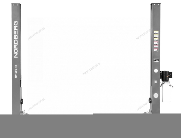 Подъемник двухстоечный 4 т, 380 В, серый