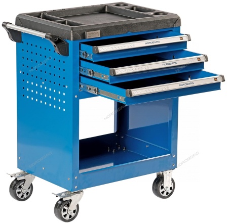 Тележка инструментальная, 3 выдвижных ящика, открытый отсек