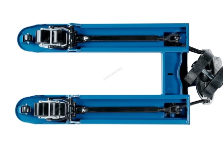 Тележка складская гидравлическая короткая 2,5 т, усиленная, с ПУ колесами