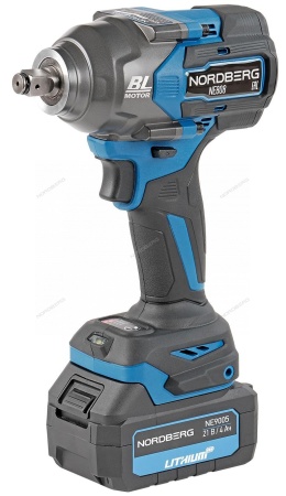 Гайковерт аккумуляторный, 1/2", 20 В, 1000 Нм, 2 аккумулятора 4A и зарядное устройство, в кейсе