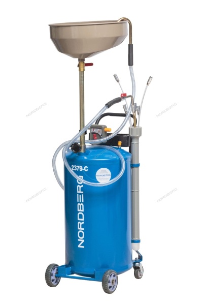 Установка для сбора масла пневматическая, 65 л, синяя