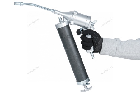 Шприц плунжерный пневматический для густой смазки, с поворотом рукоятки, 400 мл