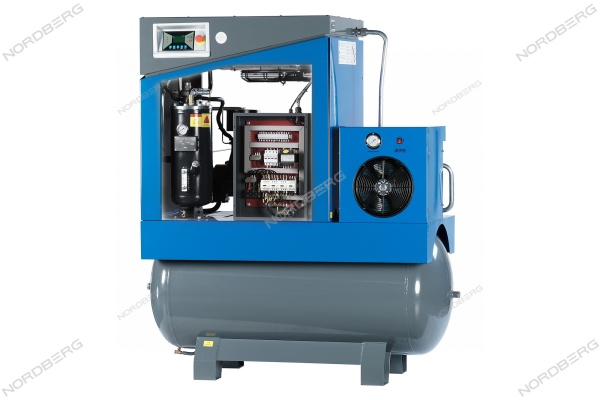 Компрессор винтовой, 15 кВт, 1910 л/мин, 10 бар, ресивер 500 л, осушитель