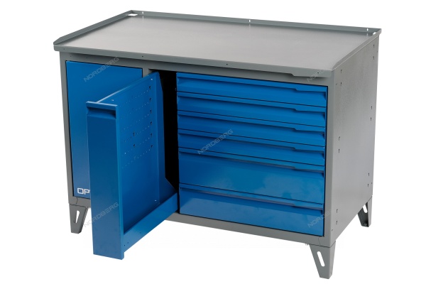 Верстак слесарный 2-х тумбовый, 7 ящиков /OPTIMAL-NW207/