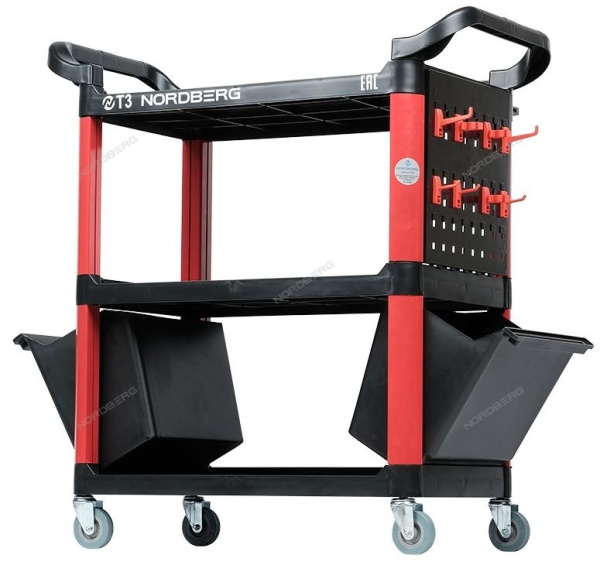 Тележка инструментальная с пластиковыми полками (состоит из 2 коробок)