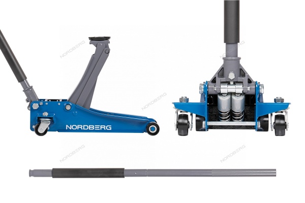 Домкрат подкатной 2,5 т с резиновой насадкой