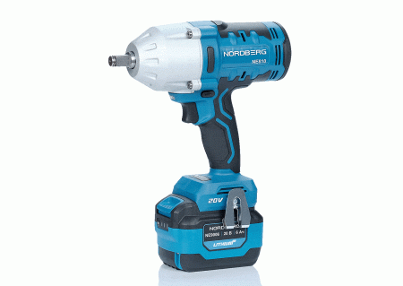 Гайковерт аккумуляторный, 1/2", 20 В, 1000 Нм, с аккумулятором 6А и зарядным устройством