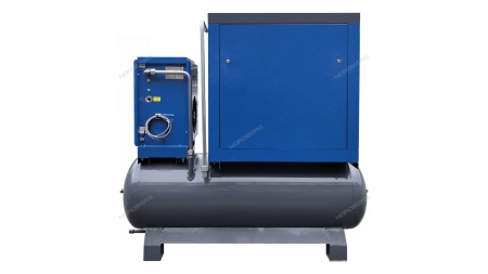 Компрессор винтовой, 15 кВт, 10 бар, 2150 л/мин, ресивер 410 л, осушитель