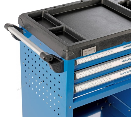 Тележка инструментальная, 3 выдвижных ящика, открытый отсек