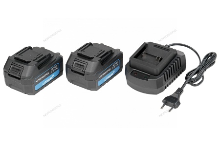 Гайковерт аккумуляторный, 1/2", 20 В, 1000 Нм, 2 аккумулятора 4A и зарядное устройство, в кейсе