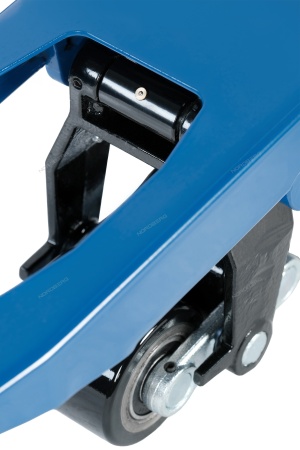 Тележка складская гидравлическая короткая 2,5 т, усиленная, с ПУ колесами