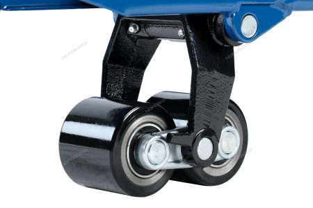 Тележка складская гидравлическая 2,5 т, усиленная, с резиновыми колесами (ПРОСЛЕЖИВАЕМАЯ)