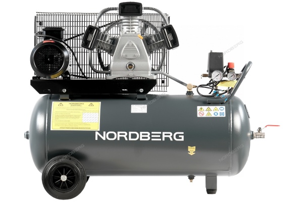 Компрессор поршневой с ременной передачей, 380 В, ресивер 100 л, 580 л/мин