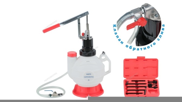 Установка для заливки масла в АКПП, ручная, с переходниками, 7,5 л