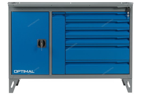 Верстак слесарный 2-х тумбовый, 7 ящиков /OPTIMAL-NW207/