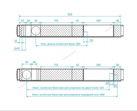 Подъемник четырехстоечный 6,5 т, для сход-развала, синий