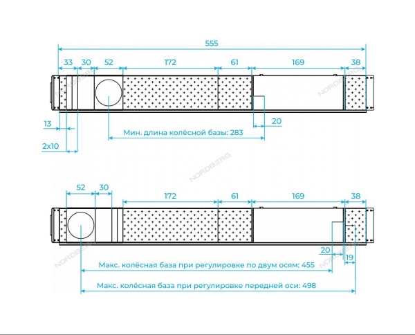 Подъемник четырехстоечный 6,5 т, для сход-развала, синий