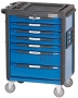 Тележка инструментальная, 7 выдвижных ящиков, синяя