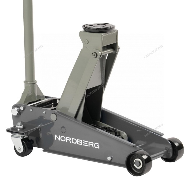 Домкрат подкатной 3 т с резиновой насадкой, быстрый подъем