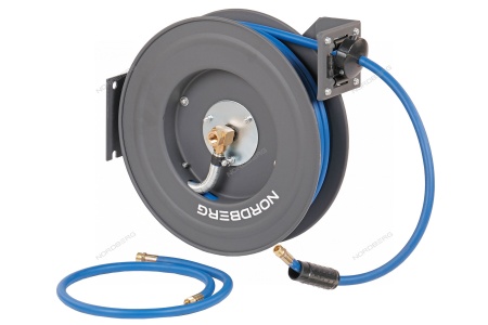 Шланг воздушный на стальной катушке, гибридный ПВХ диам. 10х15 мм, 20 м