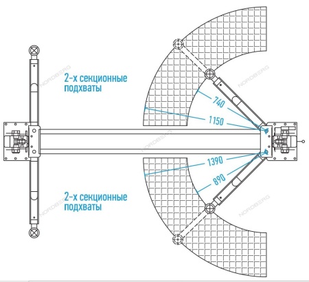 Подъемник 2-стоечный 4 т, 220 В
