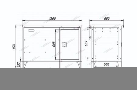 Верстак слесарный однотумбовый, 1 серая створка (RAL 7012/7015)