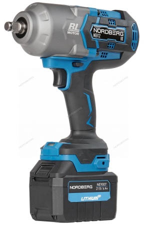 Гайковерт аккумуляторный, 1/2", 20 В, 1700 Нм, 2 аккумулятора 6A и зарядное устройство, в кейсе