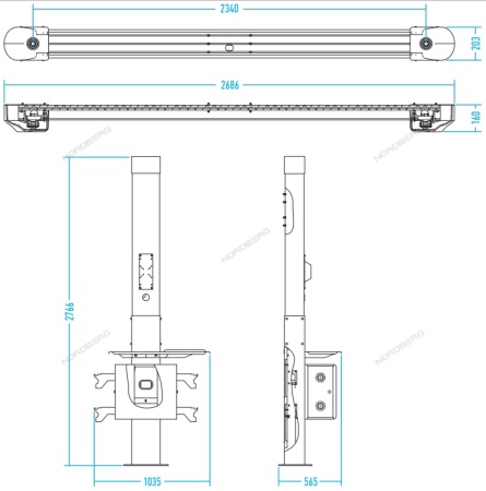 Стенд сход-развал 3D для ям и подъемников, синий