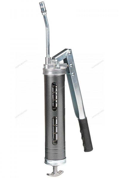 Шприц двухплунжерный для густой смазки с окнами в тубе, 400 мл