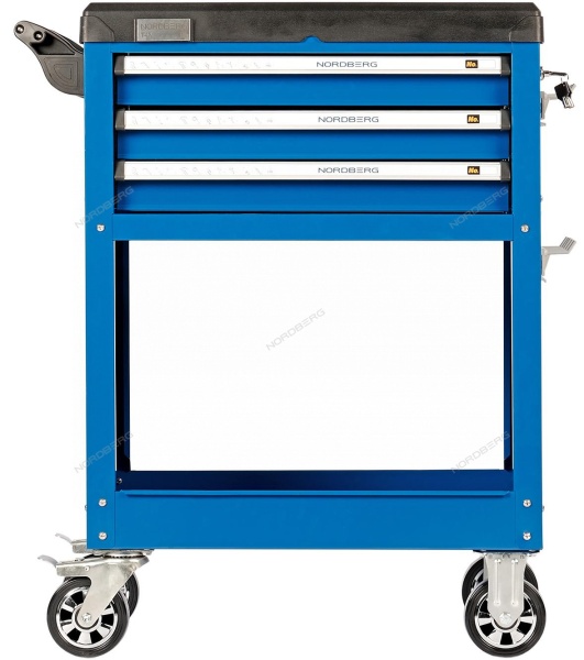 Тележка инструментальная, 3 выдвижных ящика, открытый отсек