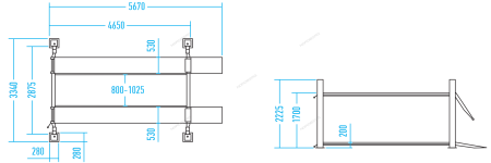 Подъемник 4х-стоечный 4.5т, c ручной траверсой 2т N432, 380В (синий)