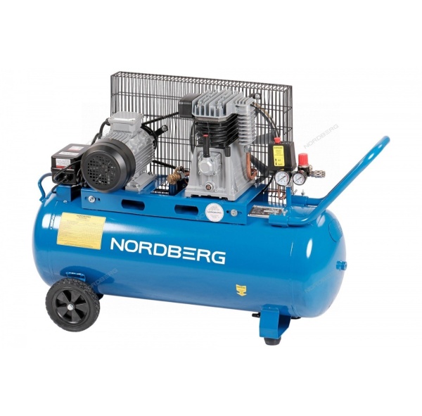 Компрессор поршневой с ременной передачей 380 В, ресивер 100 л, 390 л/мин