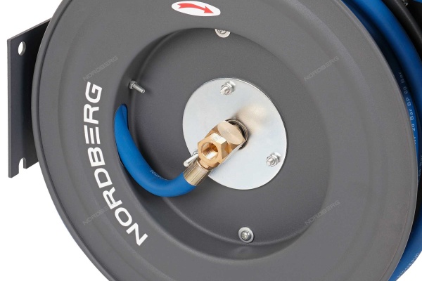 Шланг воздушный на стальной катушке, гибридный ПВХ диам. 12х18 мм, 15 м