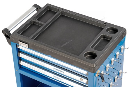 Тележка инструментальная, 3 выдвижных ящика, открытый отсек